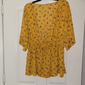 Yellow floral blouse